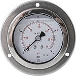 Glycerine Bourdon tube pressure gauge ø 63 mm, DN 8 (1/4") axial, with large front ring