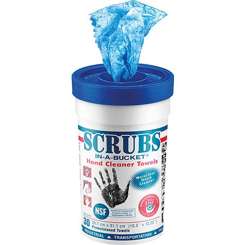SCRUBS hand wipes, container with 30 wipes