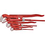 Pipe wrench set, S jaw, 3-piece