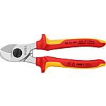 Cable shears, chrome-plated VDE insulated two-colour multi-components Handles length 165mm