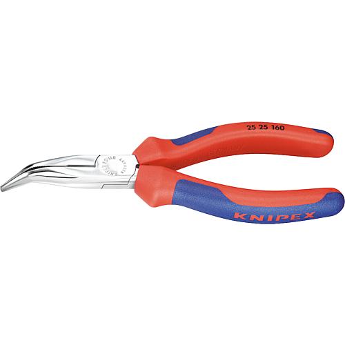 Needle nose pliers with cutting edge, polished with two-colour multi-components Handles, 40¦ jaws, 160mm