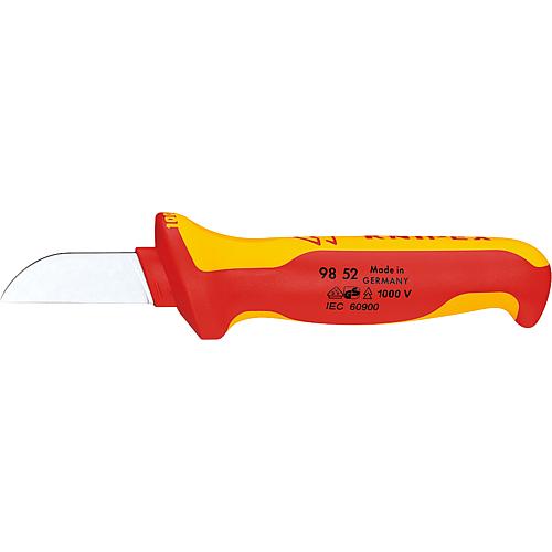 VDE dip-insulated cable knife Blade length 50mm, total length 190mm