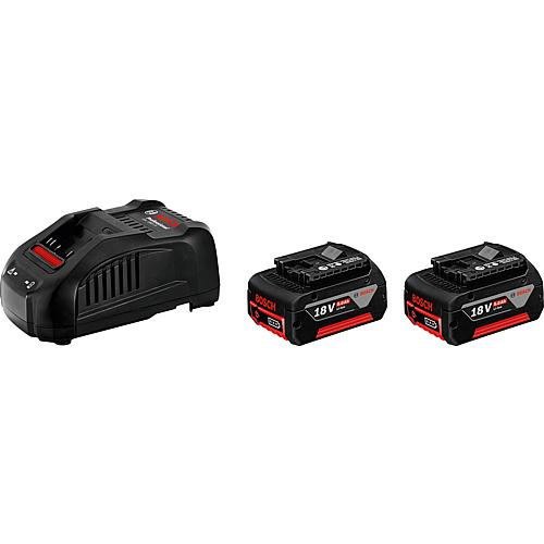 Battery set 18 V, 2 x 5.0 Ah Li-Ion batteries and charger Standard 1