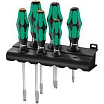 Slotted, Pozidriv screwdriver set, hexagonal blade, laser tip, 6 pieces