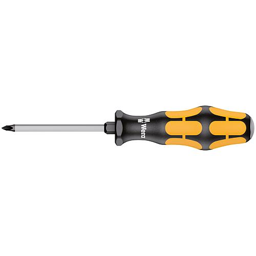 Phillips screwdriver with impact cap, full-length blade with hexagon, black point tip Standard 1