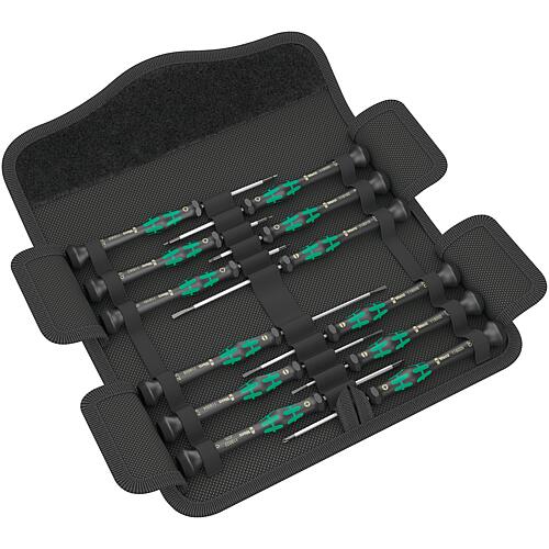 Wera screwdriver set, electronic Kraftform Micro slotted/Phillips/Torx®/hexagonal socket, 12-piece Standard 1