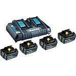 Battery set 199483-0, 18 V, 4 x 5.0 Ah + 1 x double charger