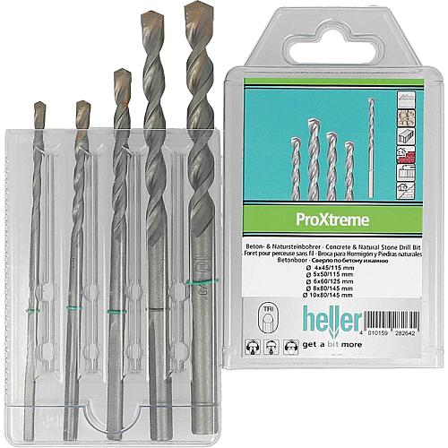 Beton- und Natursteinbohrer-Set heller® 3750 PROXTREME, 3-kant Tri-Aufnahme, 5-teilig Standard 1