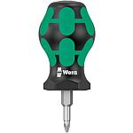 Pozidriv stubby screwdriver WERA Kraftform Plus series 300, round blade 25 mm