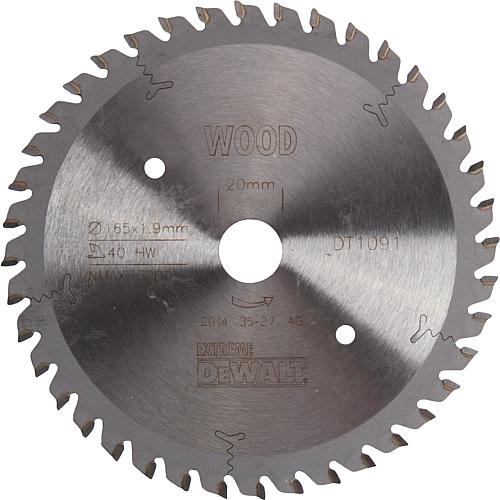 Lame scie circulaire DeWalt Ø 165x20x2,0mm, avec 40 dents