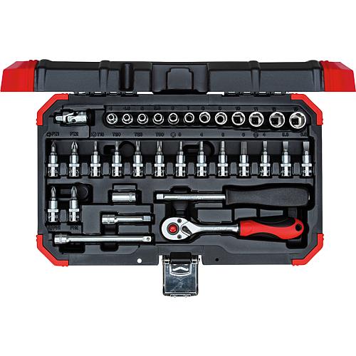 Socket wrench set 1/4", 33-piece Standard 1