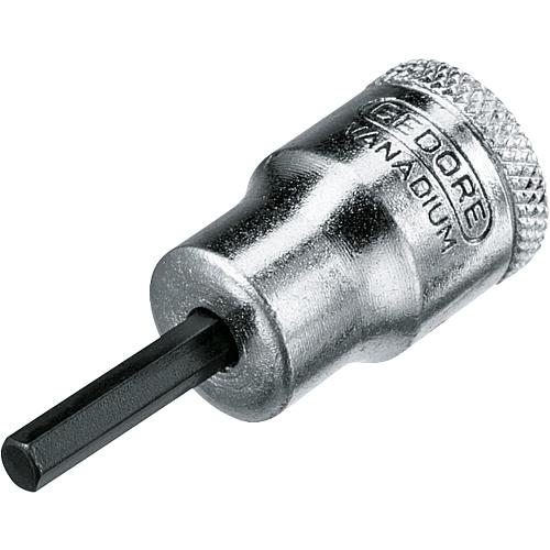 Screwdriver insert 3/8" hexagonal socket, metric, short