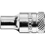 Socket wrench insert 1/4", double-hex, metric, short