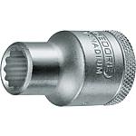 Socket wrench insert 1/2", double-hex, metric, short