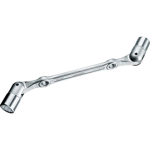 Double hinged wrench, metric