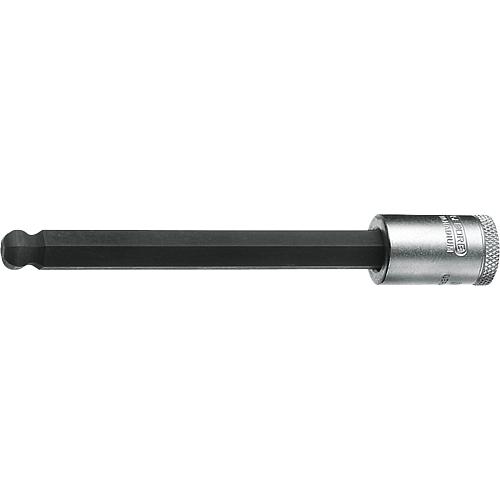 Screwdriver insert 3/8” hex socket, with ball head, metric, long