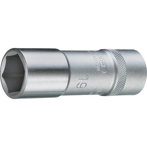 Socket wrench insert 1/2", hex, metric, long