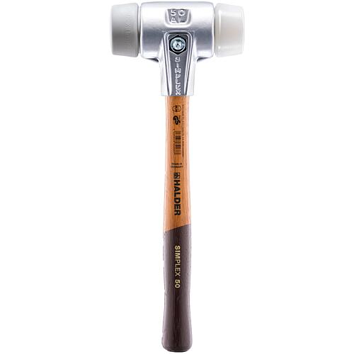 SIMPLEX soft-faced hammer with aluminium housing and wooden handle, TPE mid/super plastic, Ø 60 mm