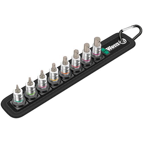 Socket wrench set 1/4", 8-piece, without/with holding function Standard 1