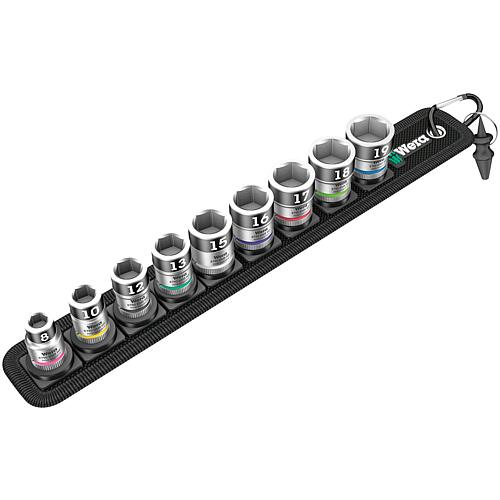 Socket wrench set 3/8", 10-piece, with holding function Standard 1