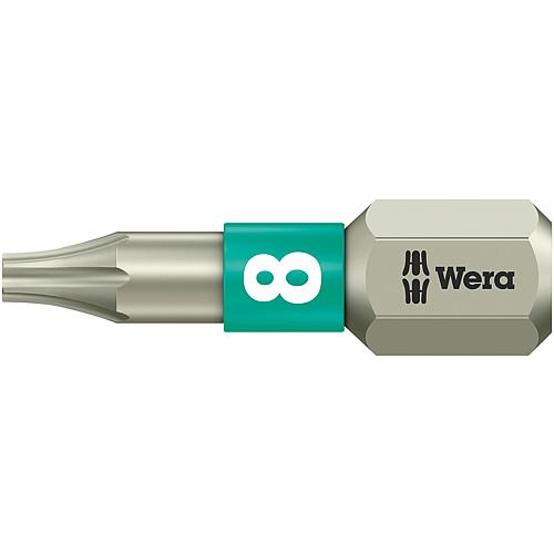 Embout 3867/1 TS WERA, hexagonal 1/4" pour TORX®, acier inoxydable, forme Torsion Standard 1