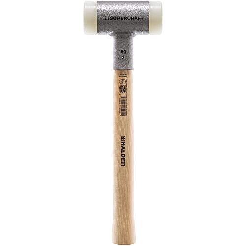 SUPERCRAFT soft-face hammer, no recoil, with hickory handle and nylon impact inserts, Ø 25 mm