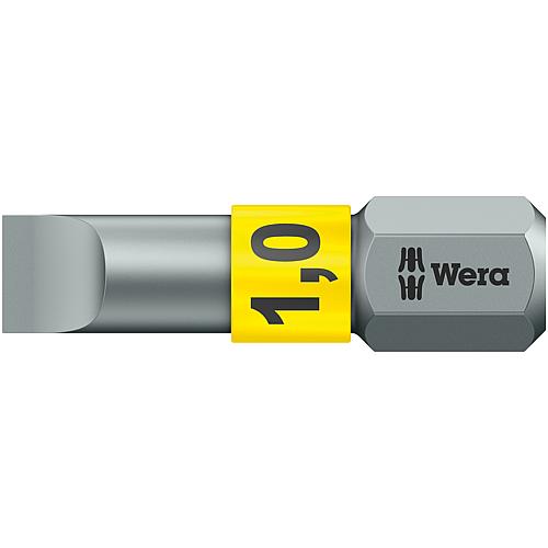 Embout 800/1 BTZ WERA, hexagonal 1/4" pour fente, très rigide, zone BiTorsion, pour un usage universel Standard 1