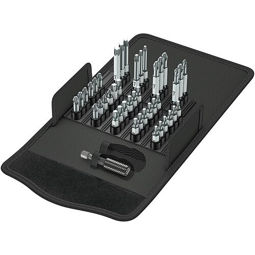 Bit set Phillips, Pozidriv, Torx® incl. universal holder 1/4” x 50 mm, 43-piece Standard 1