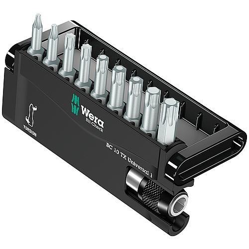 Bit set Torx® TZ incl. universal holder with quick-change chuck 1/4” x 52 mm, 10-piece Standard 1