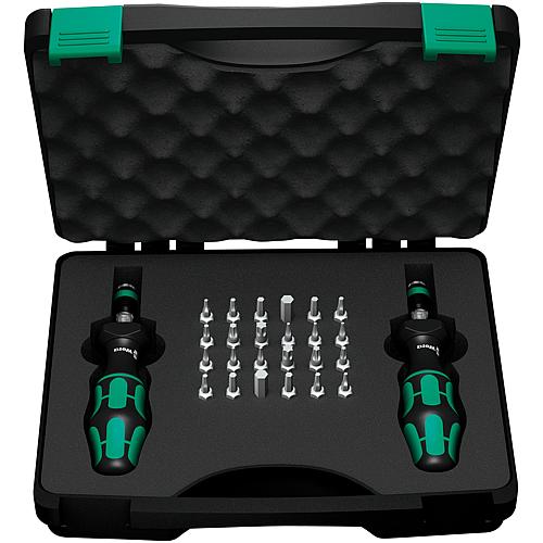 7440/41 Kraftform torque screwdriver set, 26-piece, variable torque setting 0.3-3.0 Nm, for bits with 1/4” external hex drive Standard 1