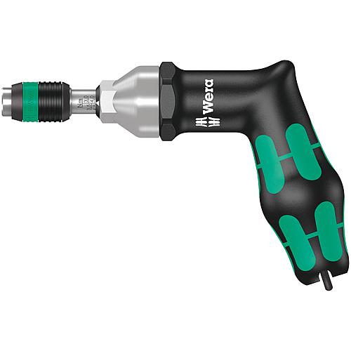 Series 7400 pistol grip WERA, torque screwdriver 1/4” external hex drive
with variable torque setting and Rapidaptor quick-change chuck Standard 1