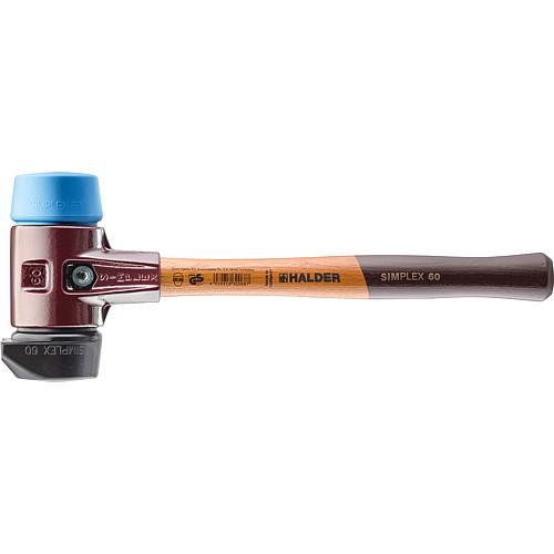 SIMPLEX soft-face hammer with malleable cast iron body and wooden shaft, rubber/TPE-soft Standard 1