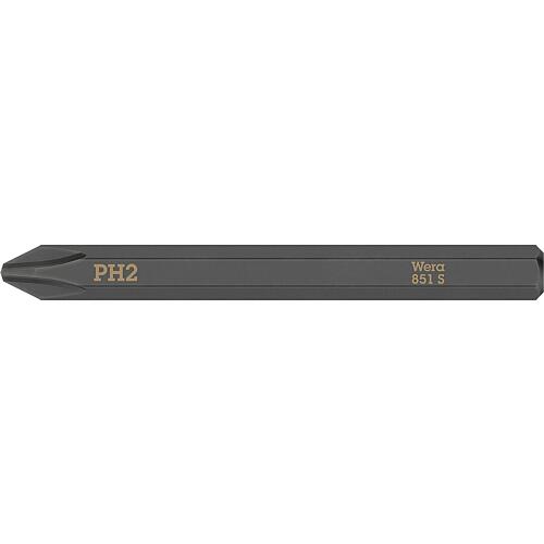 Impact screwdriver bit WERA Phillips PH2x70mm, 1/4” hex drive