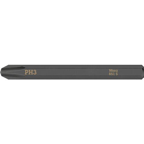 Impact screwdriver bit WERA Phillips PH3x70mm, 1/4” hex drive