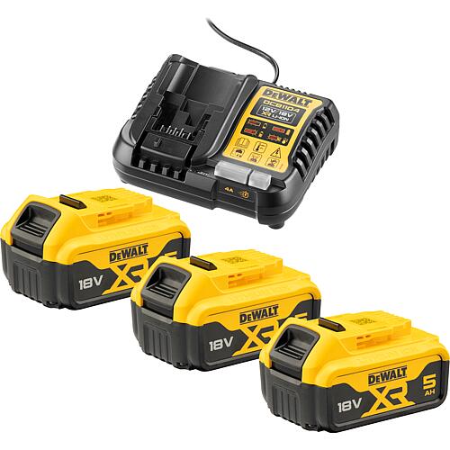 DCB1104P3-QW battery set, 18 V, 3 x 5.0 Ah Li-Ion batteries + 1 x charger Standard 1