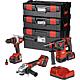 FlexPack 1 battery set 18 V consisting of impact drill, combi hammer, angle grinder with 3x 5.0 Ah batteries, charger and case