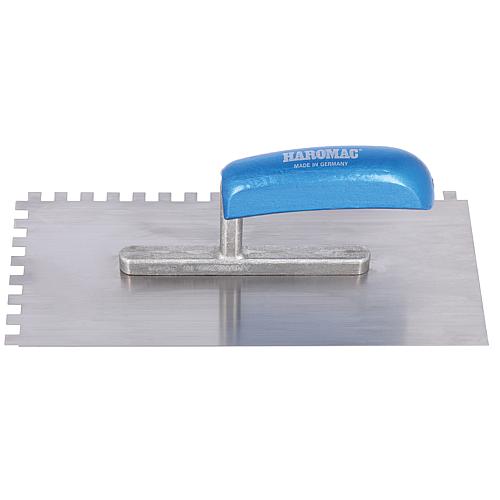 Smoothing trowel 8x8, serrated 280mm steel, tempered Blue grip