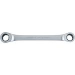 Double ratchet spanner, metric, non-reversible, straight shape