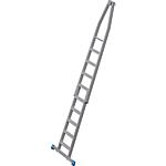Stepped single ladder with wall roller