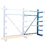 Cantilever attachment shelf on one side with 6 levels