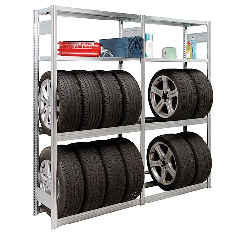 Garage shelving units with steel shelves, shelf load 250 kg, bay load 2000 kg Anwendung 2