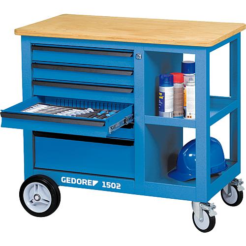 Roller workbench 1502 with 6 drawers, with wooden work surface Anwendung 1