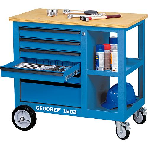 Roller workbench 1502 with 6 drawers, with wooden work surface Anwendung 2