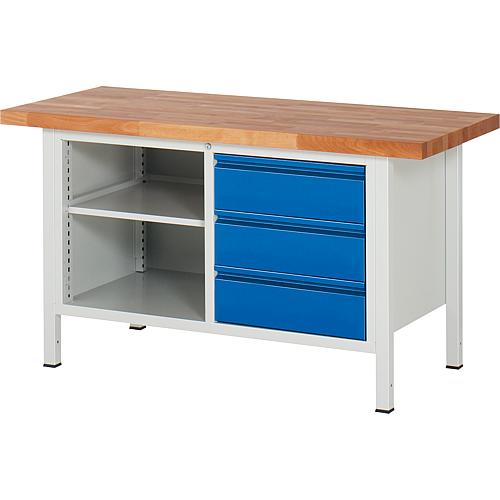 Workbench Series 8000 with 3 drawers and storage compartment Standard 1