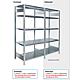 Shelving system with 6 steel shelves, shelf load 150 kg, bay load 2000 kg, attachable shelf, width 875 mm Anwendung 1