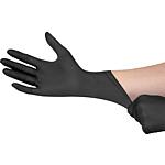 Work gloves for use with chemicals, nitrile, safe, long