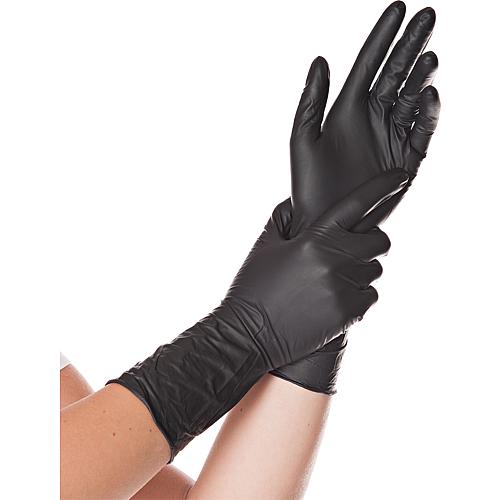 Gant nitrile noir SAFE LONG non poudré - lg 300 mm taille M - emballage 100 pces