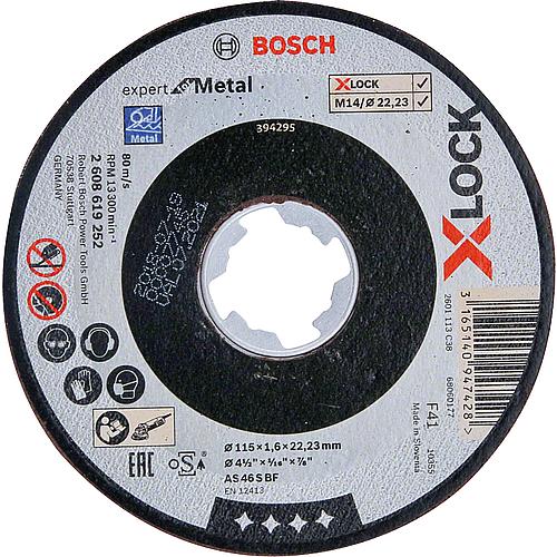 Trennscheibe BOSCH® für Metall und mit X-Lock Aufnahme und Innenloch-ø 22,23 mm, gerade Standard 1