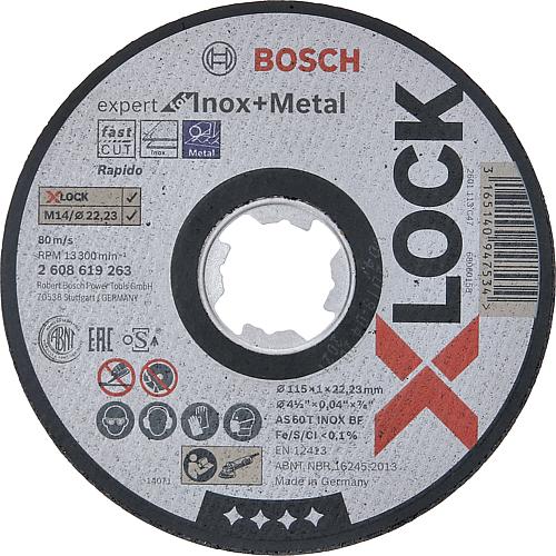 Trennscheibe BOSCH® für Stahl und Edelstahl mit X - Lock Aufnahme Ø 115 x 1,0 mm