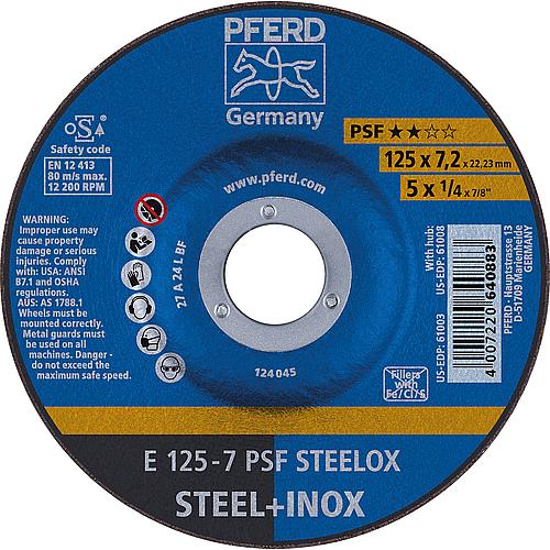 Grinding disc PSF Universal line, cranked, for stainless steel (INOX) and steel Standard 3